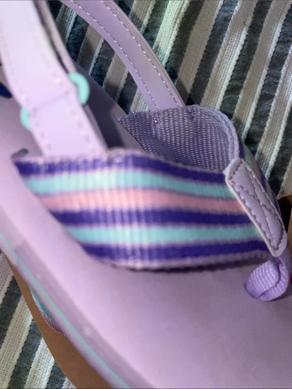 The Children's Place Girls' Lavender and Brown Rainbow Strap Sandals